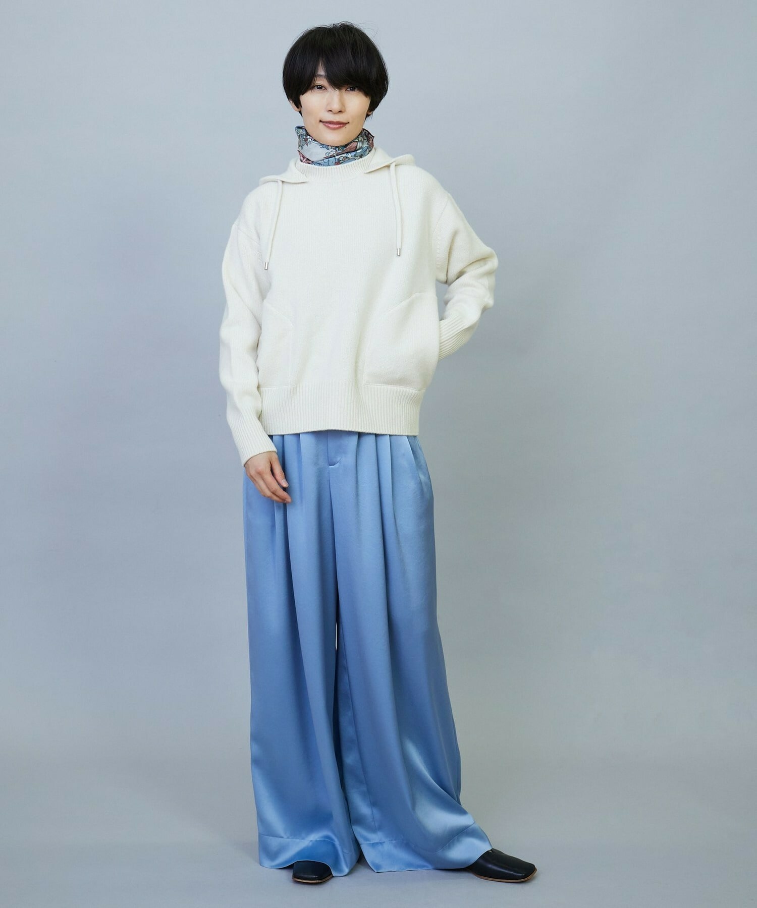 【feerique】ANNUAL×MOGA　ウールカシミヤニットパーカー 詳細画像 ネイビー 11