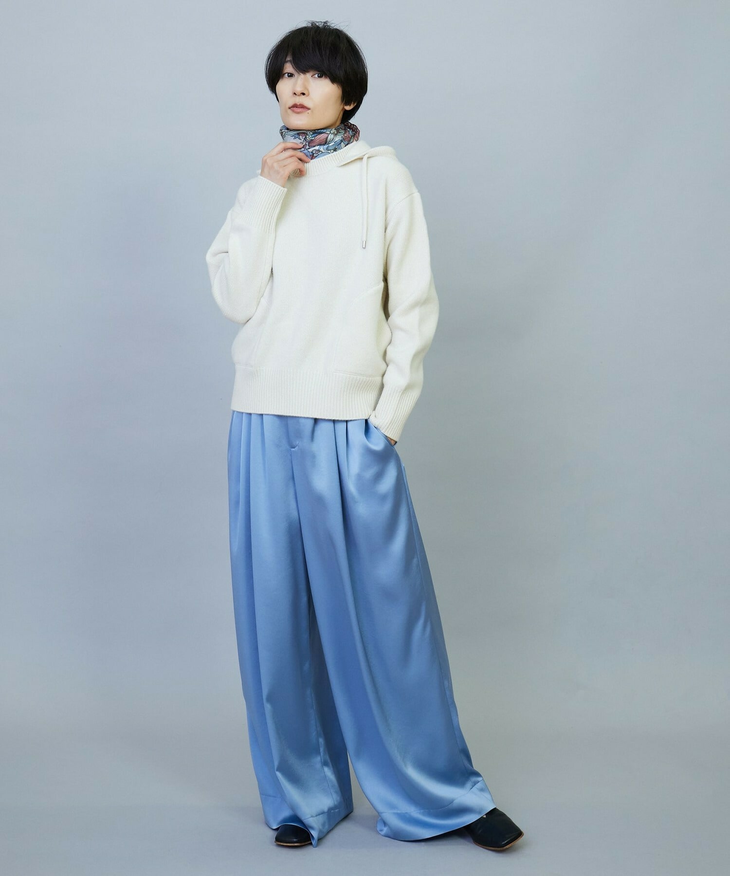 【feerique】ANNUAL×MOGA　ウールカシミヤニットパーカー 詳細画像 ネイビー 12