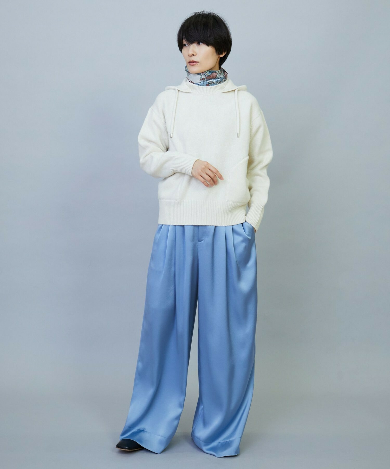 【feerique】ANNUAL×MOGA　ウールカシミヤニットパーカー 詳細画像 ネイビー 13