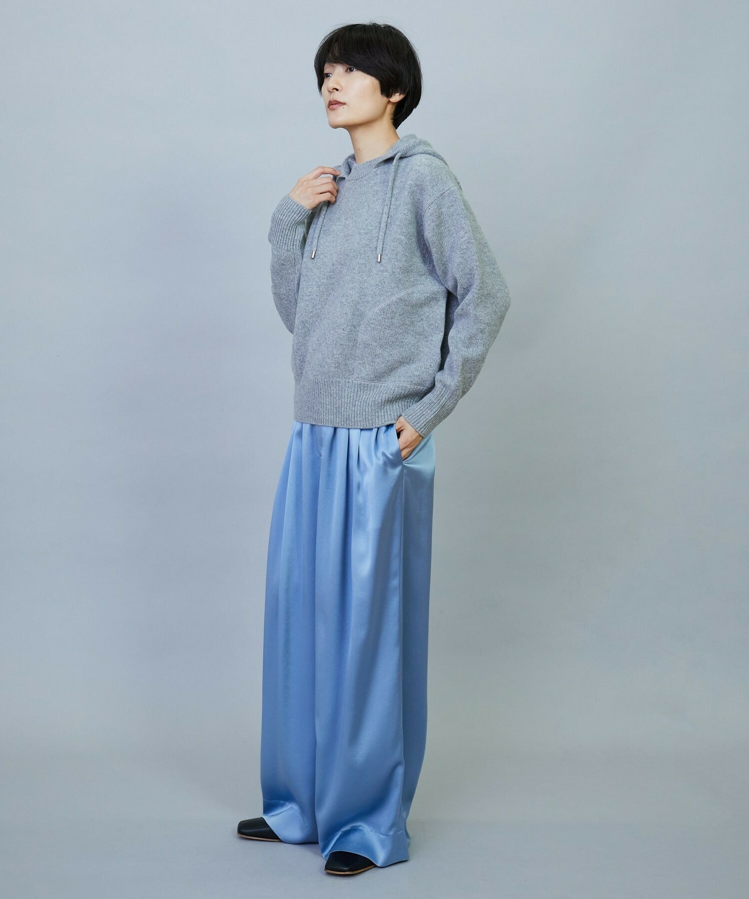 【feerique】ANNUAL×MOGA　ウールカシミヤニットパーカー 詳細画像 ネイビー 20