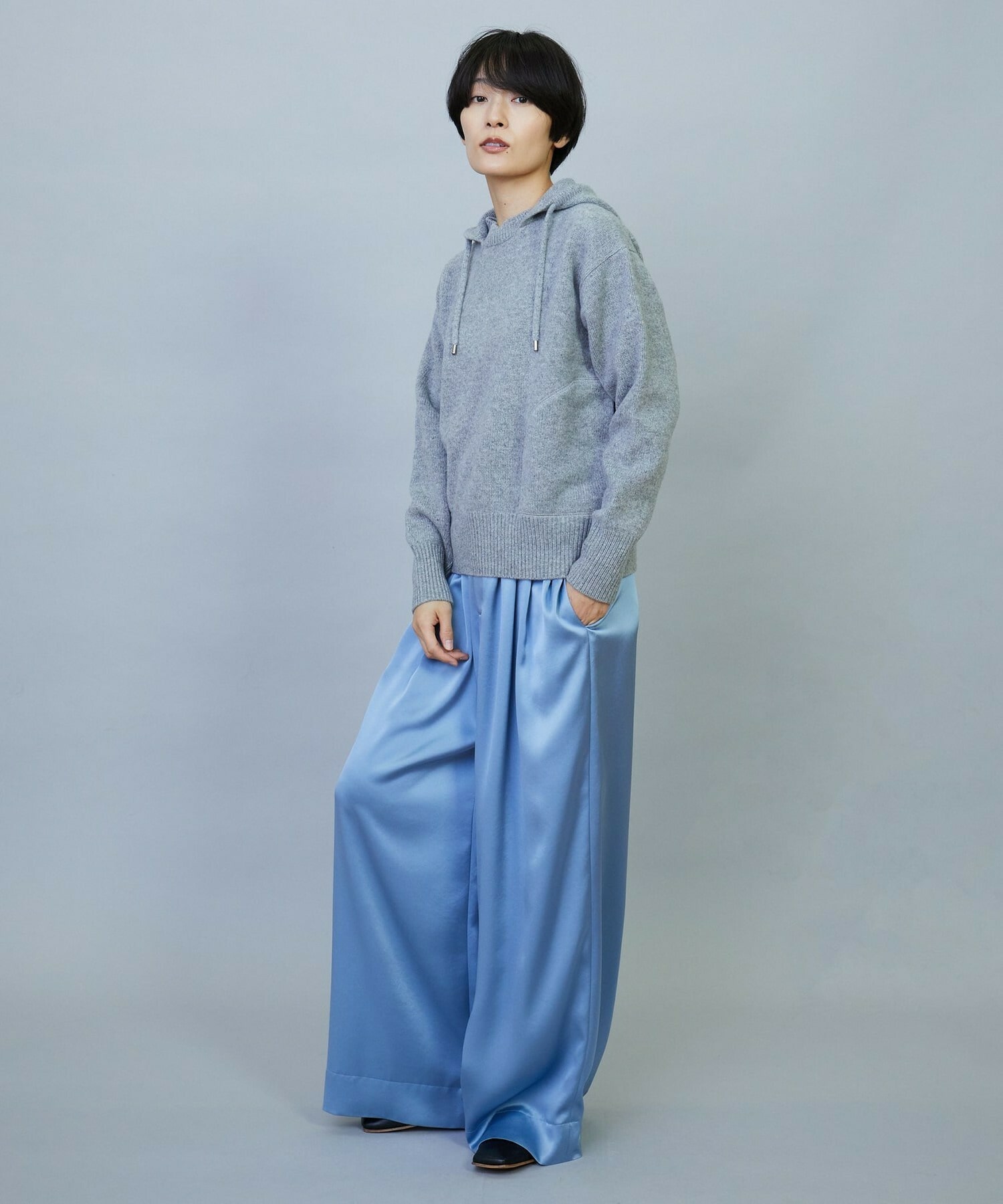 【feerique】ANNUAL×MOGA　ウールカシミヤニットパーカー 詳細画像 ネイビー 21