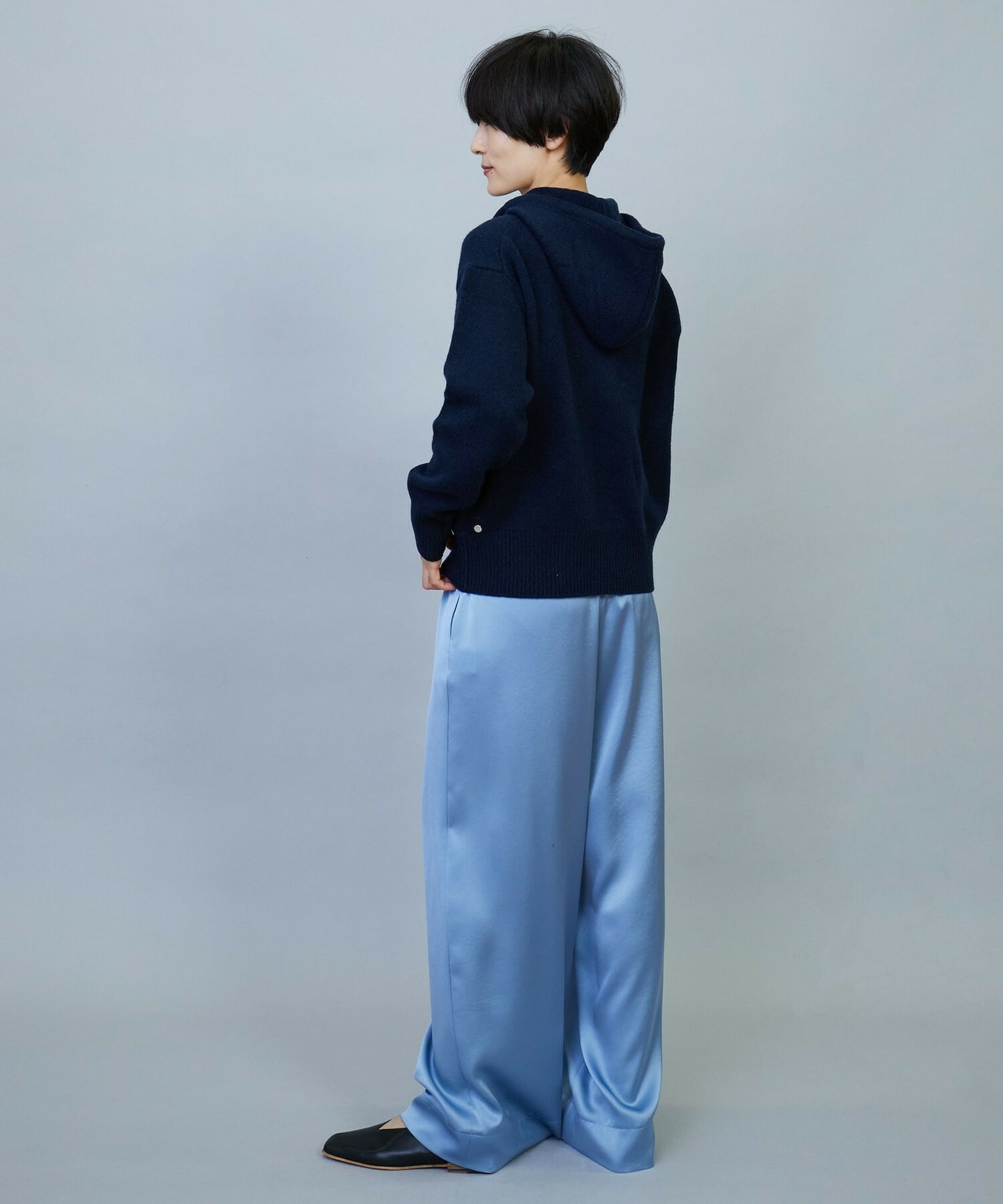 【feerique】ANNUAL×MOGA　ウールカシミヤニットパーカー 詳細画像 ネイビー 8