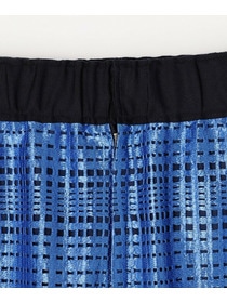 【MOGA Collection】【Lサイズ】ブライトシアーチェックタイトスカート 詳細画像 ブルー 3