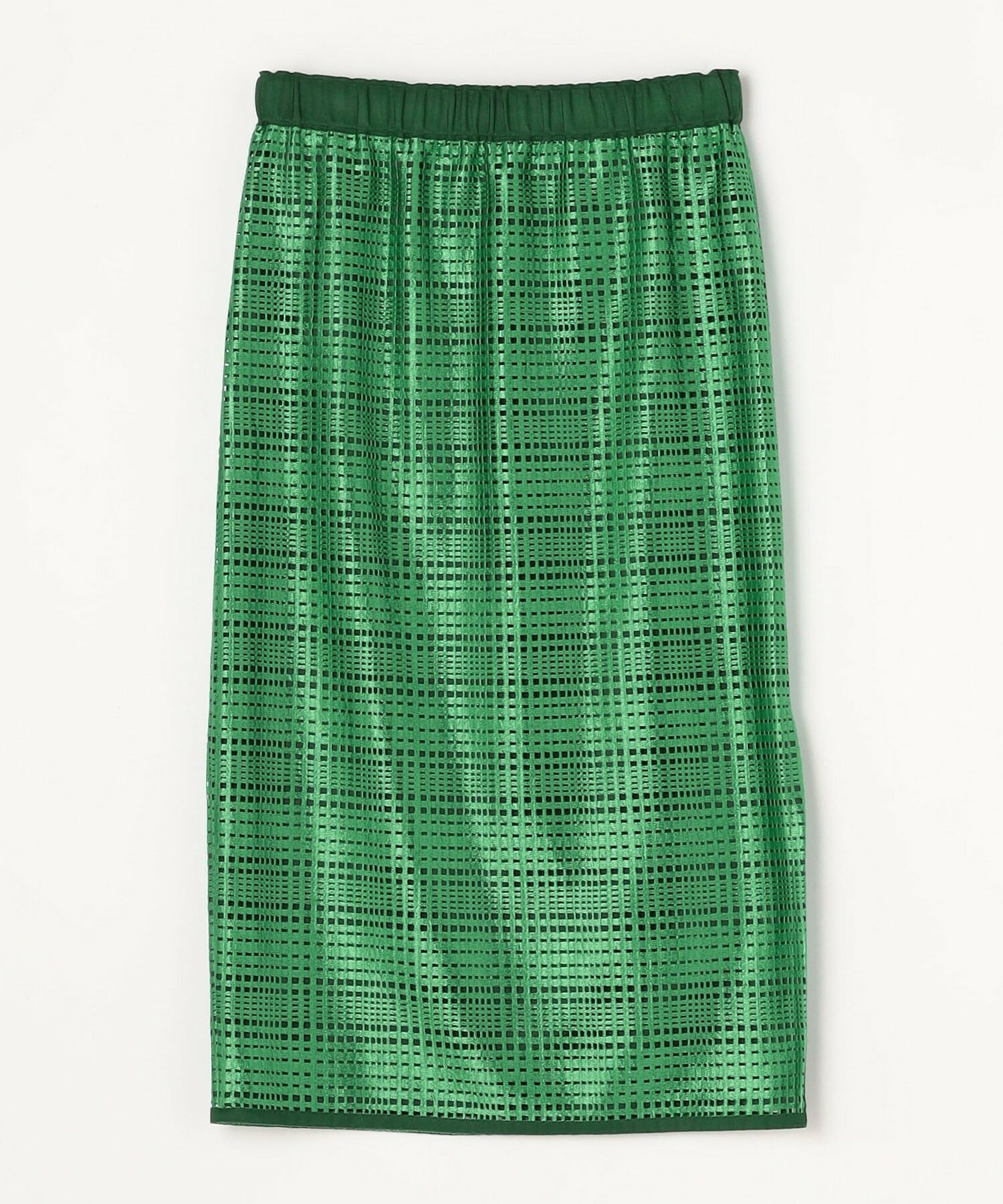 【MOGA Collection】【Lサイズ】ブライトシアーチェックタイトスカート 詳細画像 グリーン 1