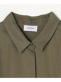 【MOGA】【Lサイズ】テンセルサテンシャツドレス 詳細画像 グリーン 2