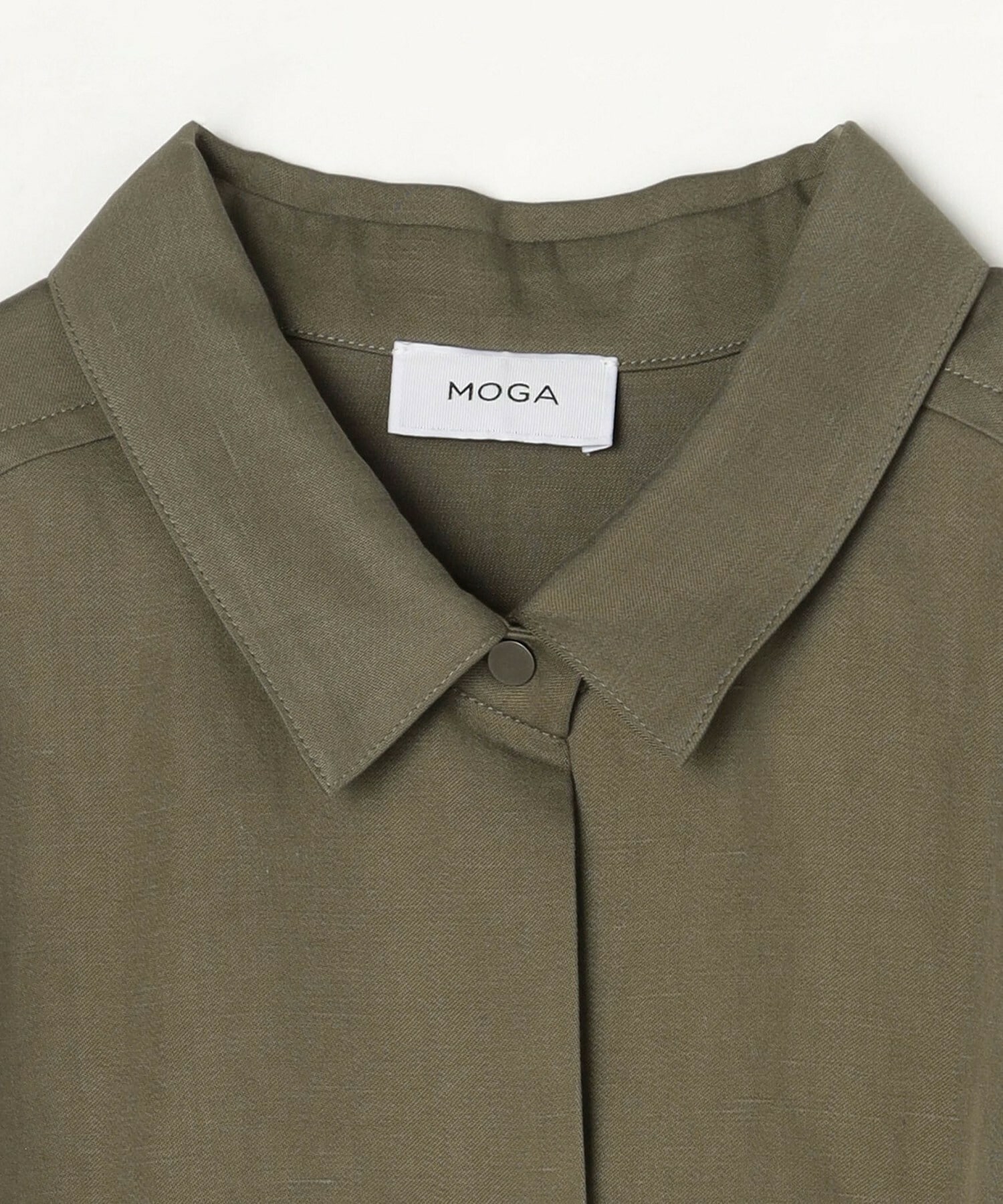 【MOGA】【Lサイズ】テンセルサテンシャツドレス 詳細画像 グリーン 2