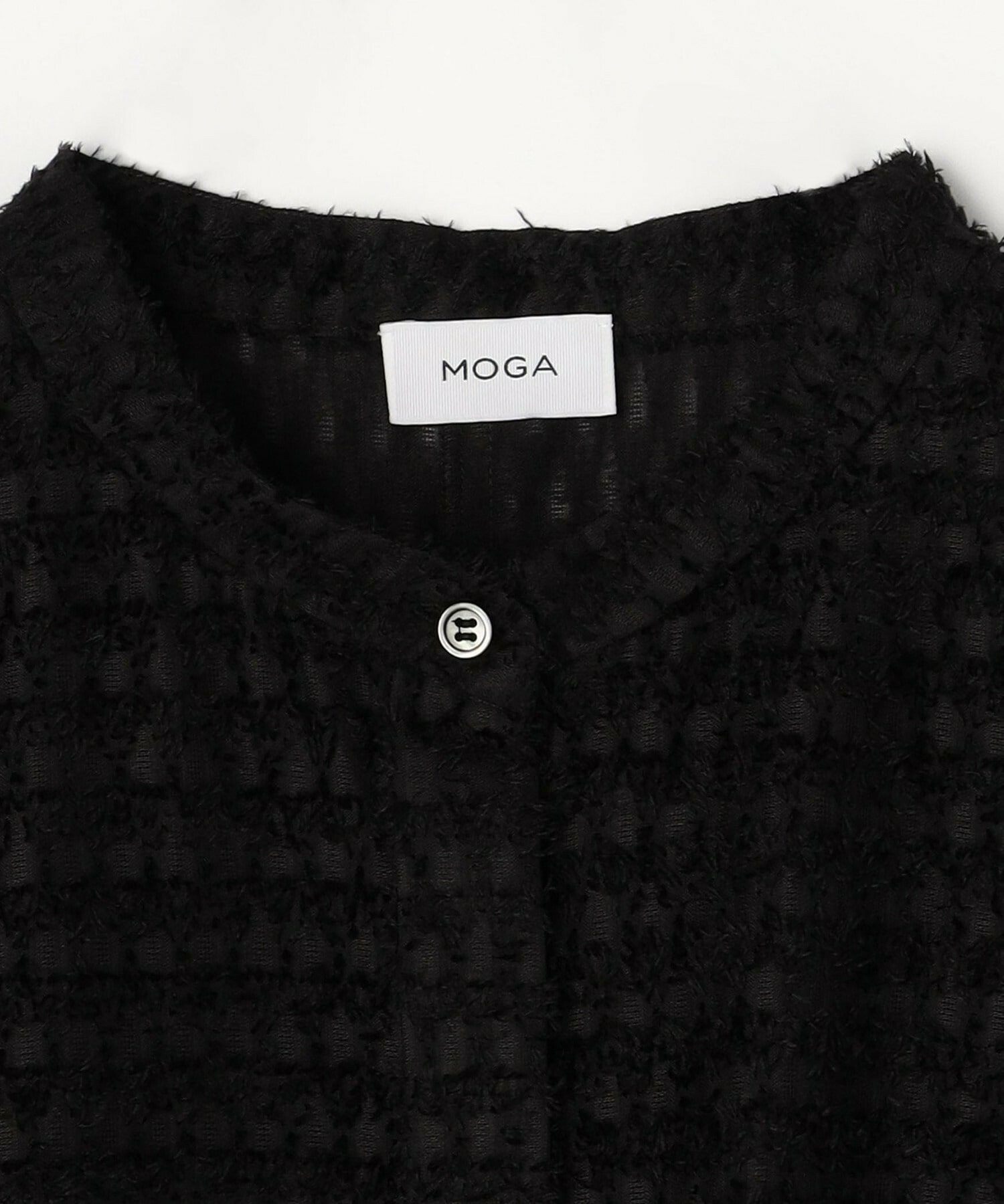 【MOGA】【Lサイズ】カットジャガードショート丈ブラウス 詳細画像 ブラック 2