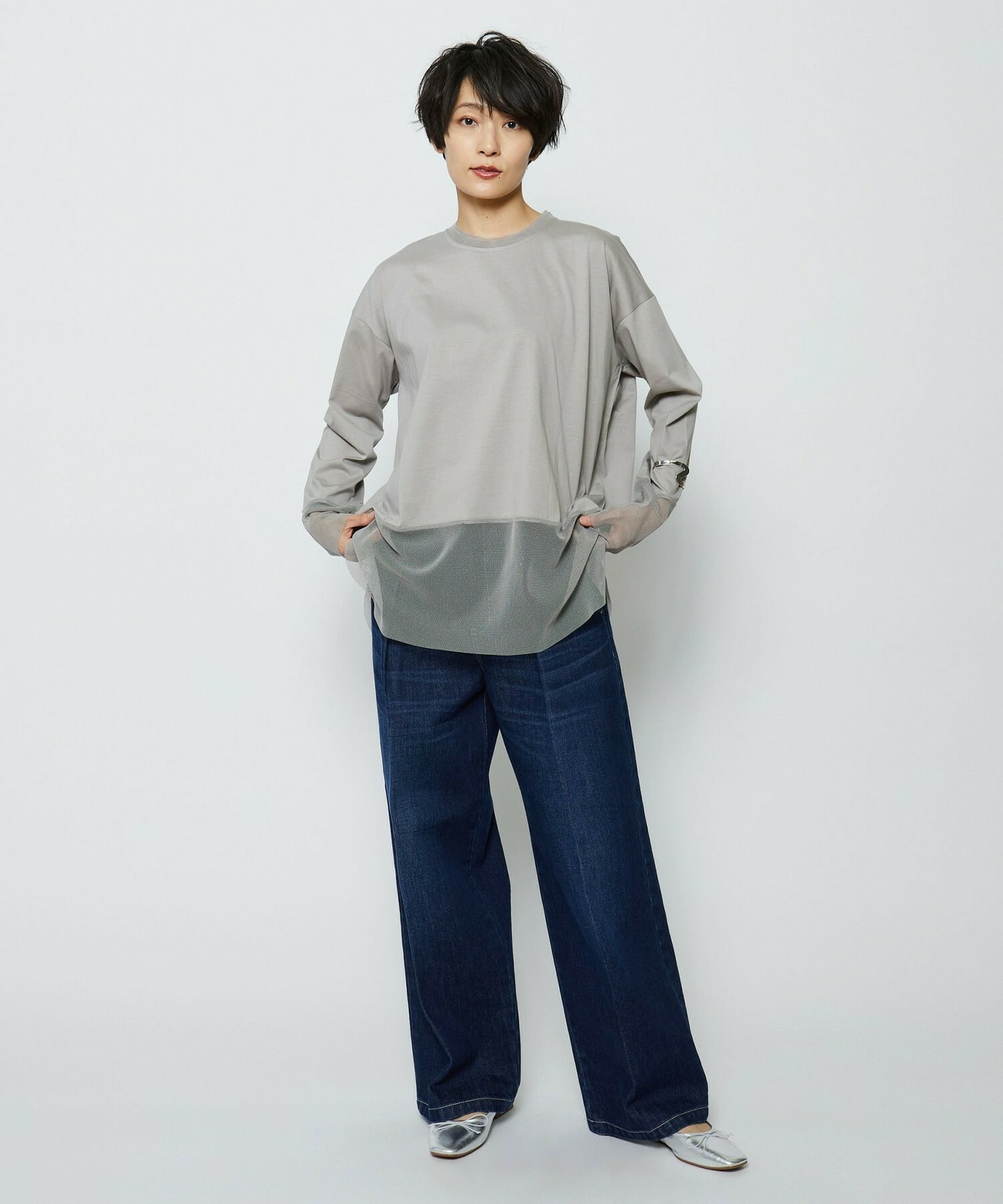 【feerique】【Lサイズ】feerique 　メッシュドッキングプルオーバー 詳細画像 ブラック 6