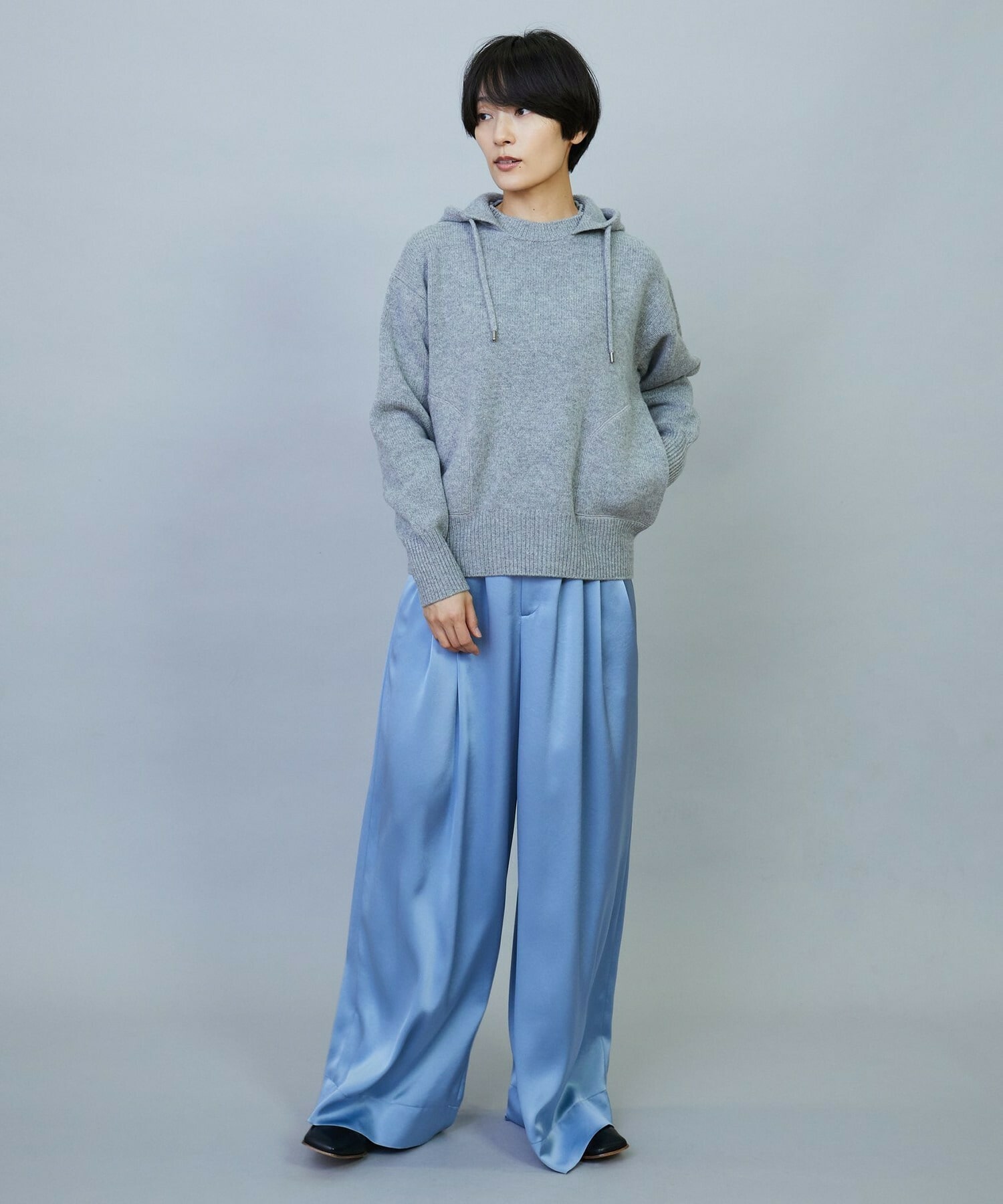 【feerique】【Lサイズ】ANNUAL×MOGA　ウールカシミヤニットパーカー 詳細画像 ネイビー 23