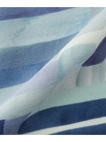 【yoshie inaba】ウォーターカラーチェックプリントスカーフ 詳細画像 ブルー系その他 3