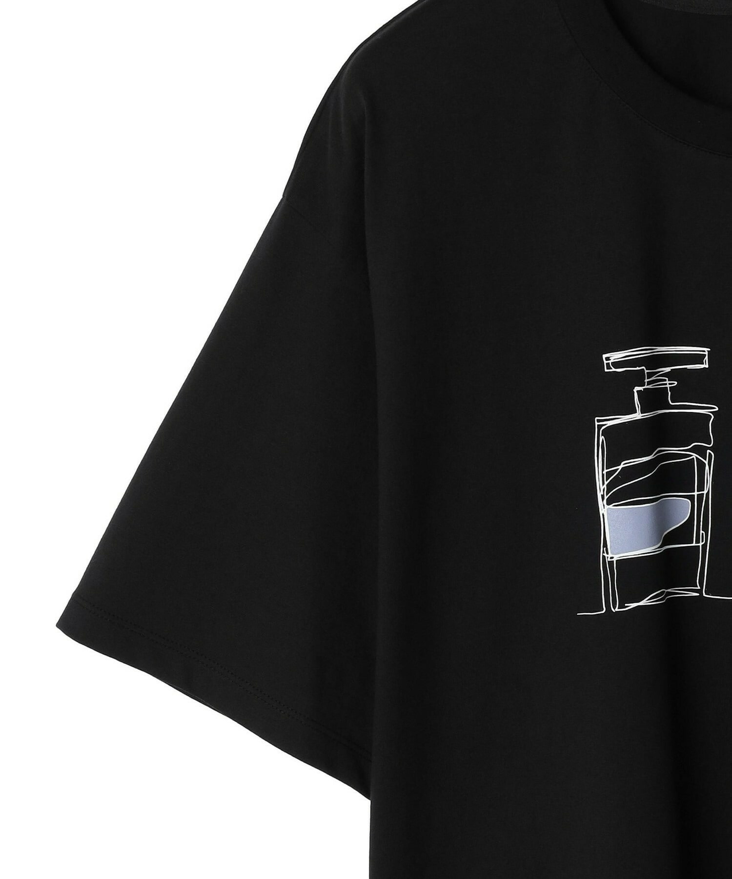 【yoshie inaba】ベーシックジャージィパフューム＆リップスティックプリントTシャツ 詳細画像 ブラック 8