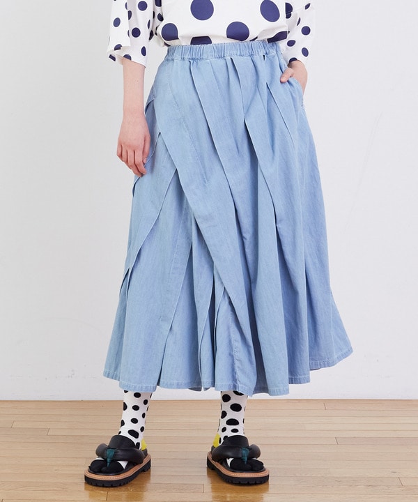メルシーボークーFRAPBOIS　フラボア　カラーピットデニム　スカート　試着のみ　新品未使用品