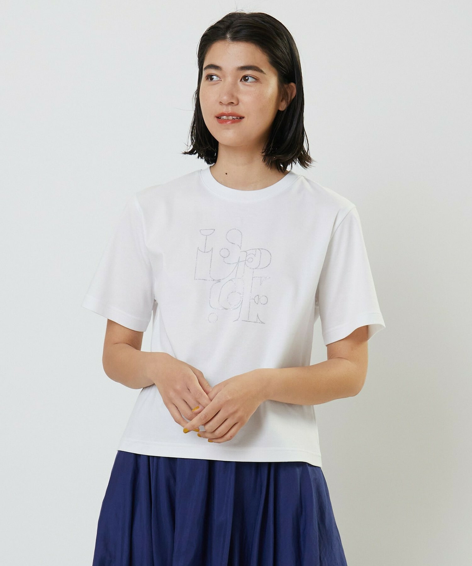 【L'EQUIPE】デコ調ロゴプリントTシャツ 詳細画像 ホワイト 1