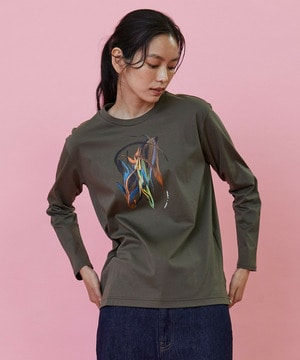 【L'EQUIPE】ruteN × L'EQUIPE コラボ長袖Tシャツ 詳細画像 カーキ 1