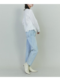 【endalence】コットンWクロスノーカラーフレアヘムシャツ 詳細画像 ブラック 3