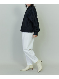 【endalence】コットンWクロスギャザースリーブシャツ 詳細画像 ブラック 2