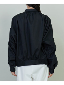 【endalence】コットンWクロスギャザースリーブシャツ 詳細画像 ブラック 8