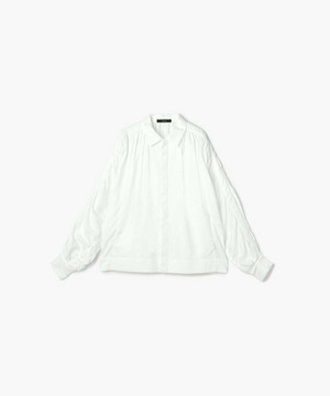 【endalence】コットンWクロスギャザースリーブシャツ 詳細画像 ホワイト 1