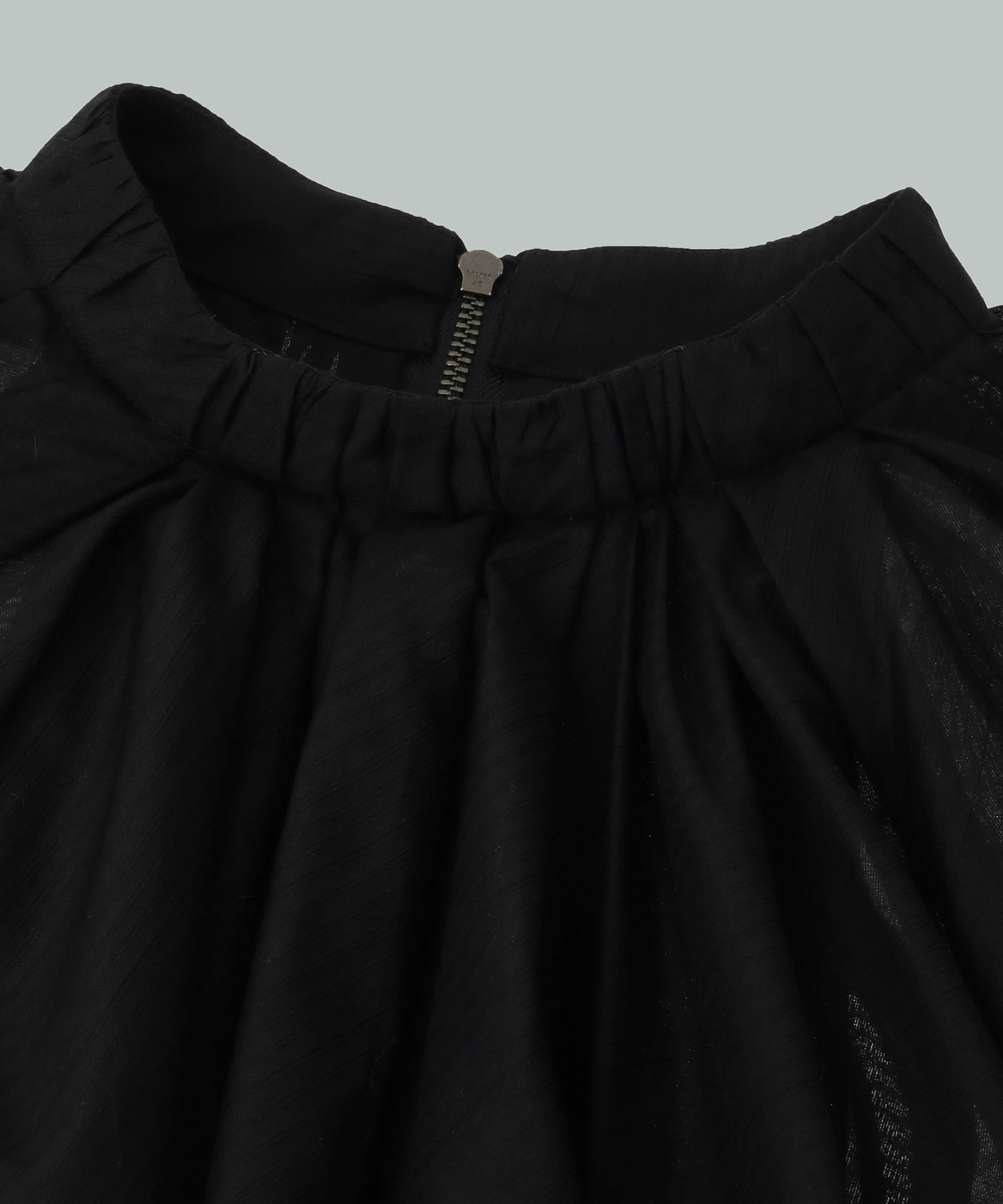 【endalence】シルクコットンツイルギャザーブラウス 詳細画像 ブラック 15