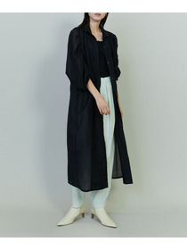 【endalence】シルクコットンツイルギャザースリーブドレス 詳細画像 ホワイト 4