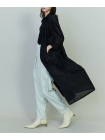 【endalence】シルクコットンツイルギャザースリーブドレス 詳細画像 ホワイト 5