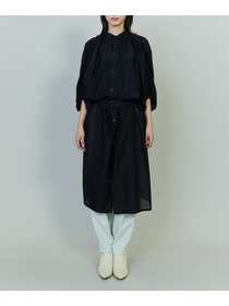 【endalence】シルクコットンツイルギャザースリーブドレス 詳細画像 ホワイト 7