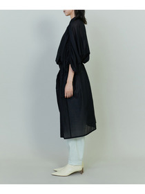 【endalence】シルクコットンツイルギャザースリーブドレス 詳細画像 ホワイト 8