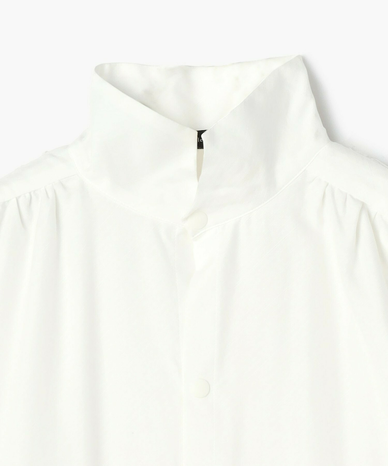 【endalence】シルクコットンツイルギャザースリーブドレス 詳細画像 ホワイト 12