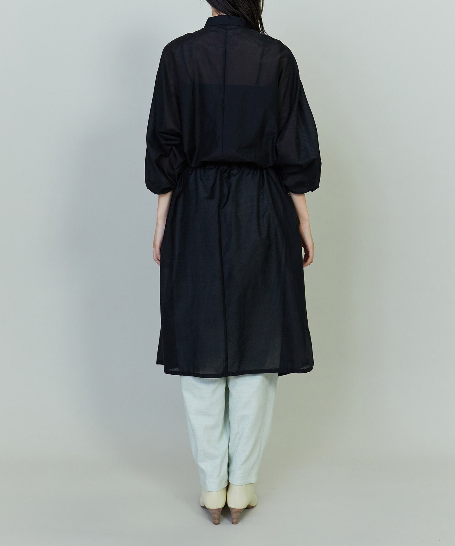 【endalence】シルクコットンツイルギャザースリーブドレス 詳細画像 ホワイト 9