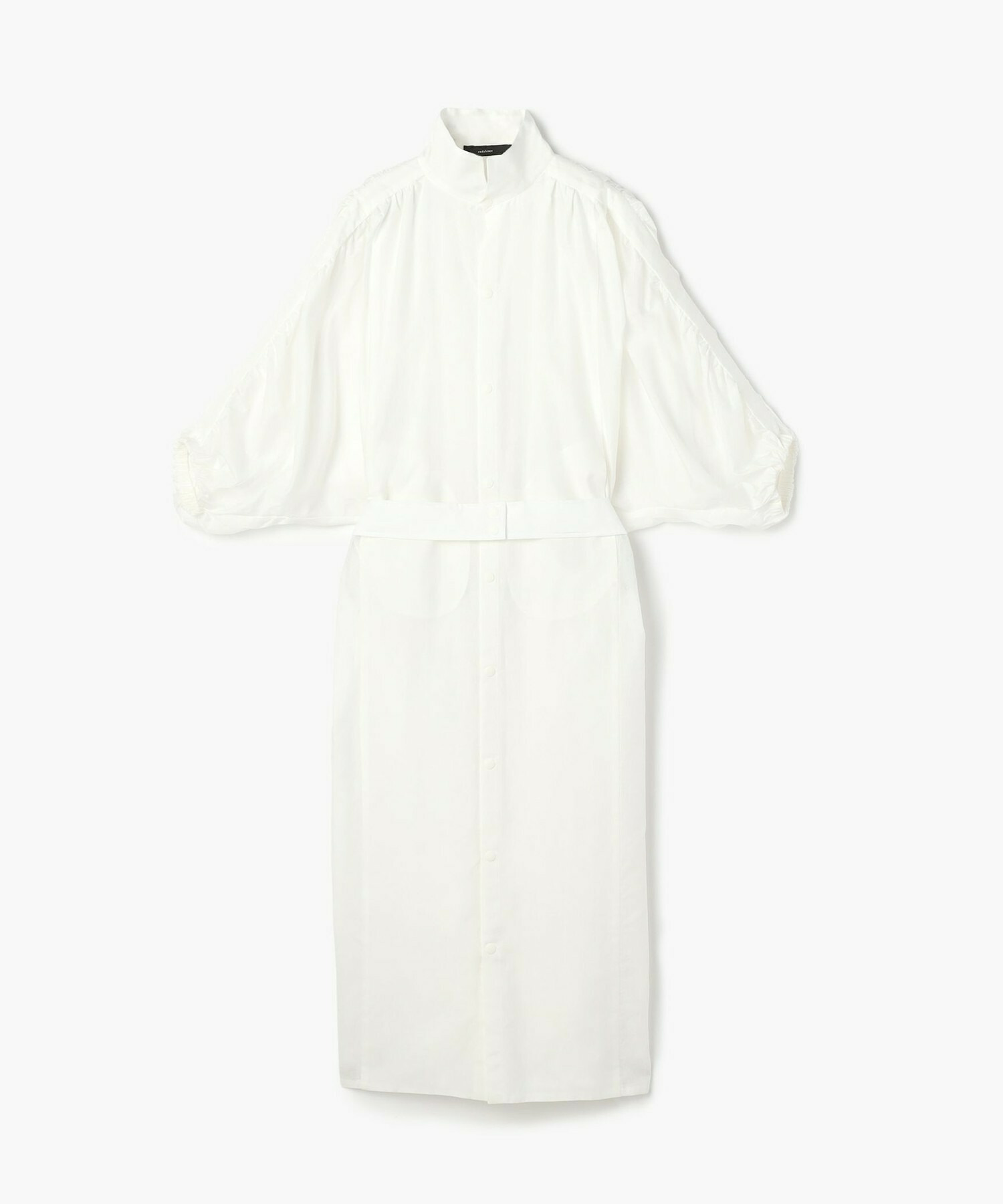 【endalence】シルクコットンツイルギャザースリーブドレス 詳細画像 ホワイト 1