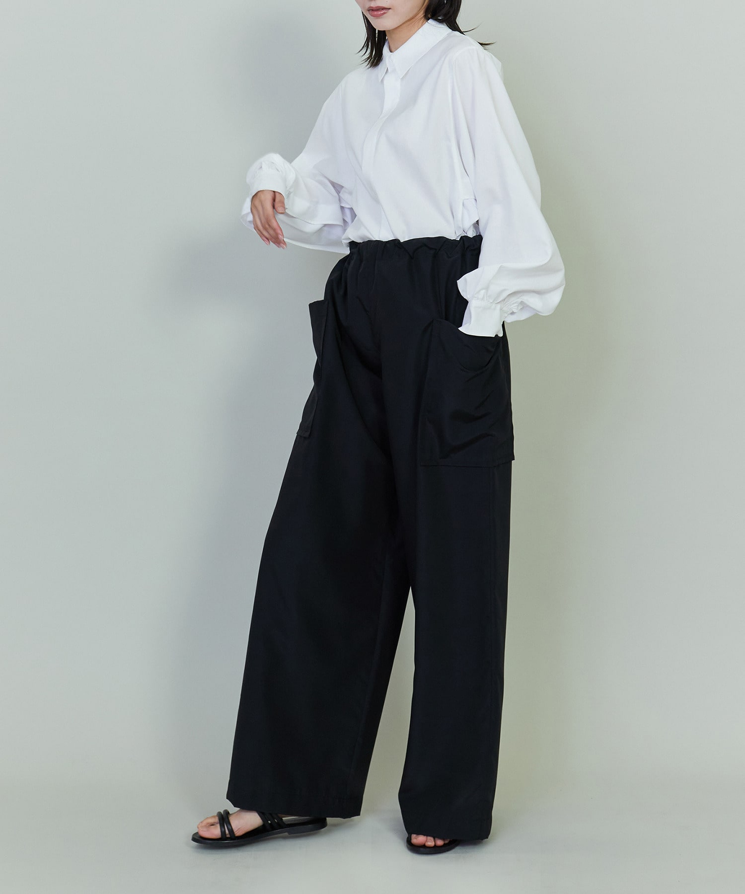 【endalence】シルクナイロンイージーパンツ 詳細画像 イエロー 2