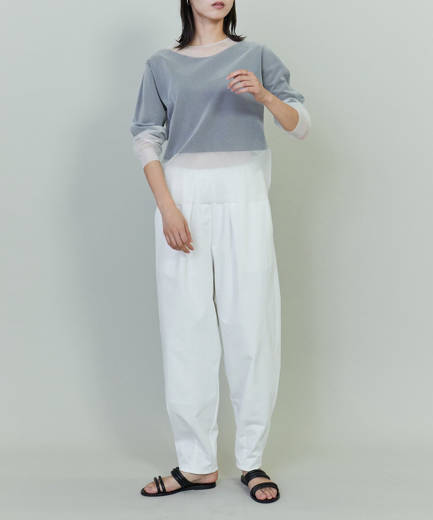 【endalence】ポリエステルコットンカービーパンツ 詳細画像 ブラック 2