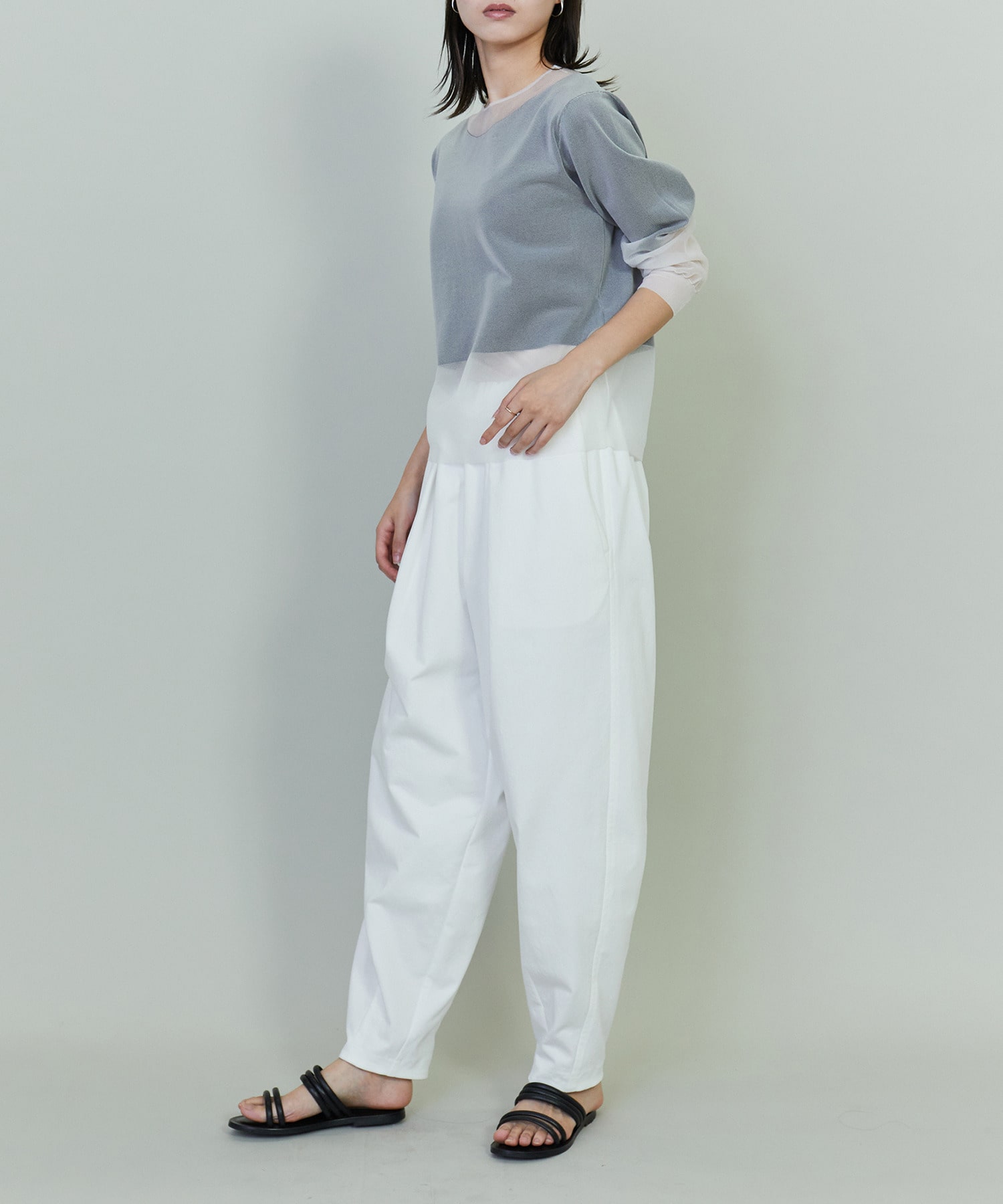 【endalence】ポリエステルコットンカービーパンツ 詳細画像 ブラック 3