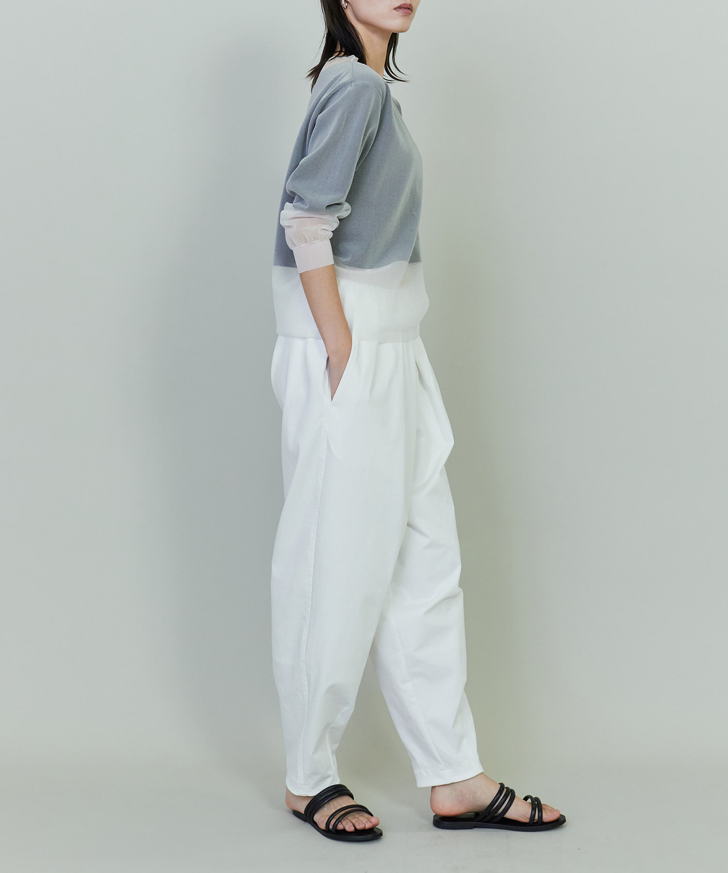 【endalence】ポリエステルコットンカービーパンツ 詳細画像 ブラック 4