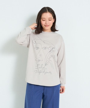 【ADIEU TRISTESSE】heso　ドローイングロングTシャツ 詳細画像 グレイッシュベージュ 1