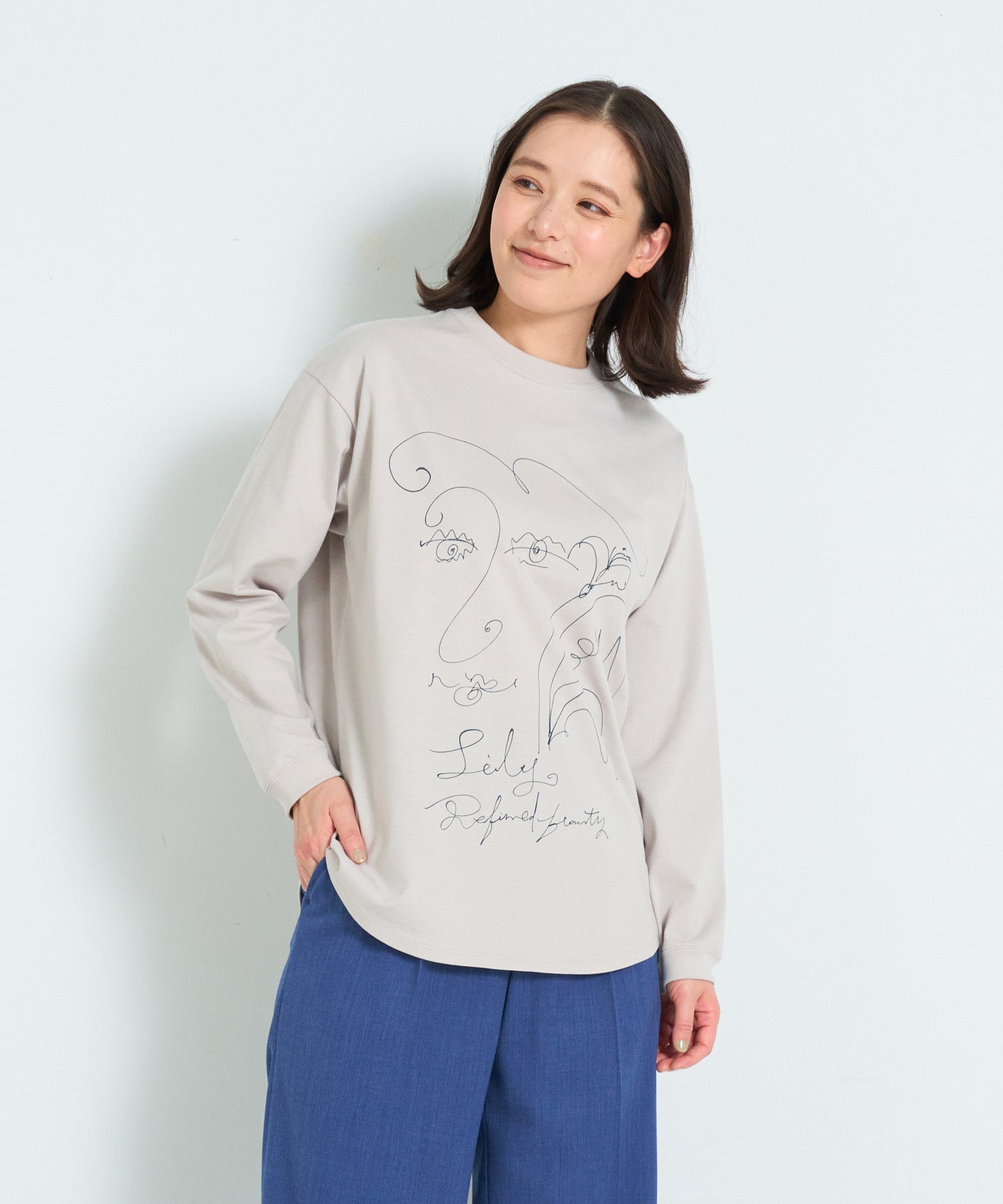 【ADIEU TRISTESSE】heso　ドローイングロングTシャツ 詳細画像 オフホワイト 16