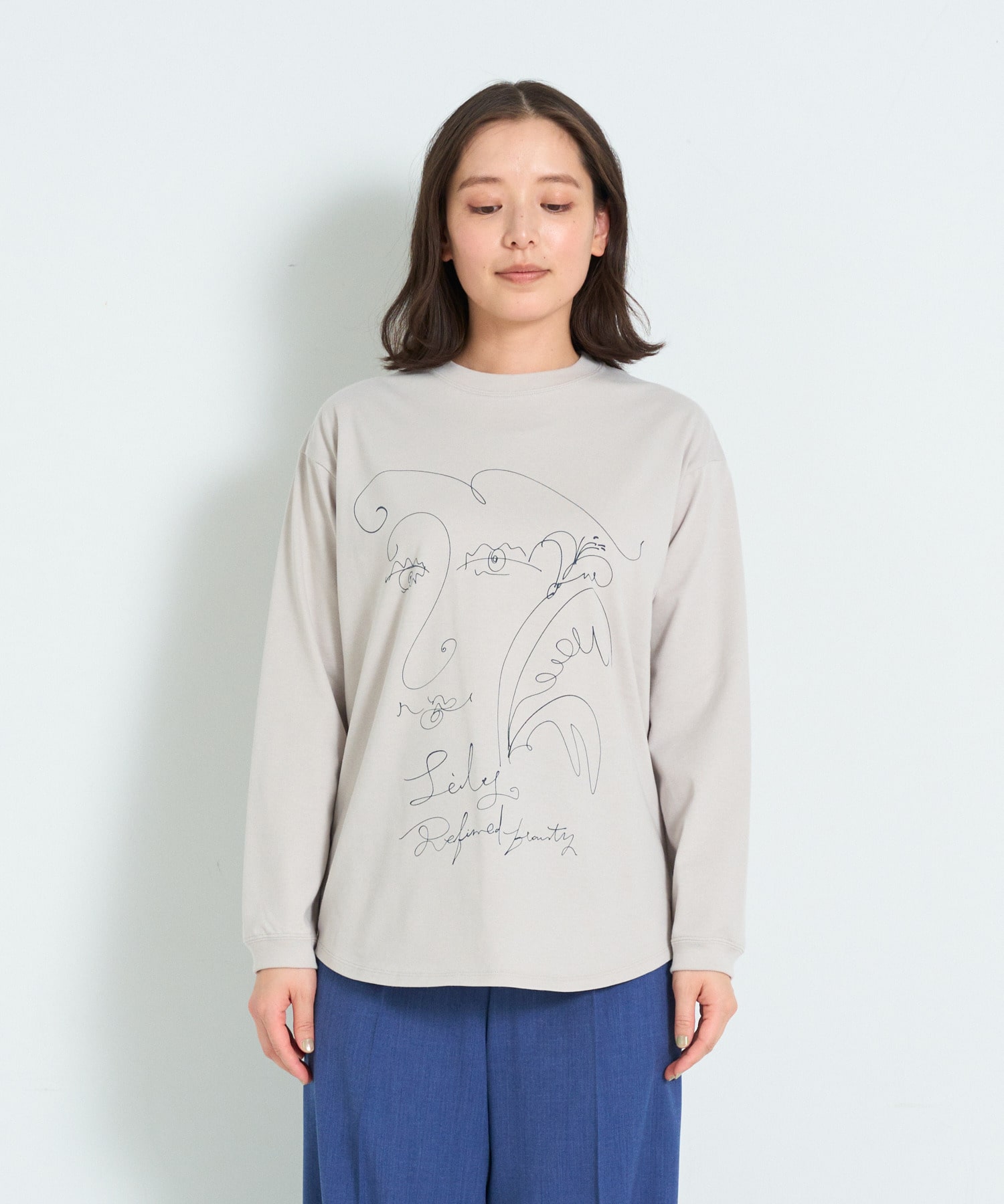 【ADIEU TRISTESSE】heso　ドローイングロングTシャツ 詳細画像 オフホワイト 17