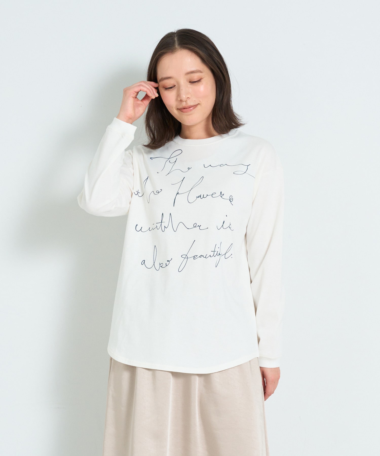 【ADIEU TRISTESSE】heso　ドローイングロングTシャツ 詳細画像 オフホワイト 24