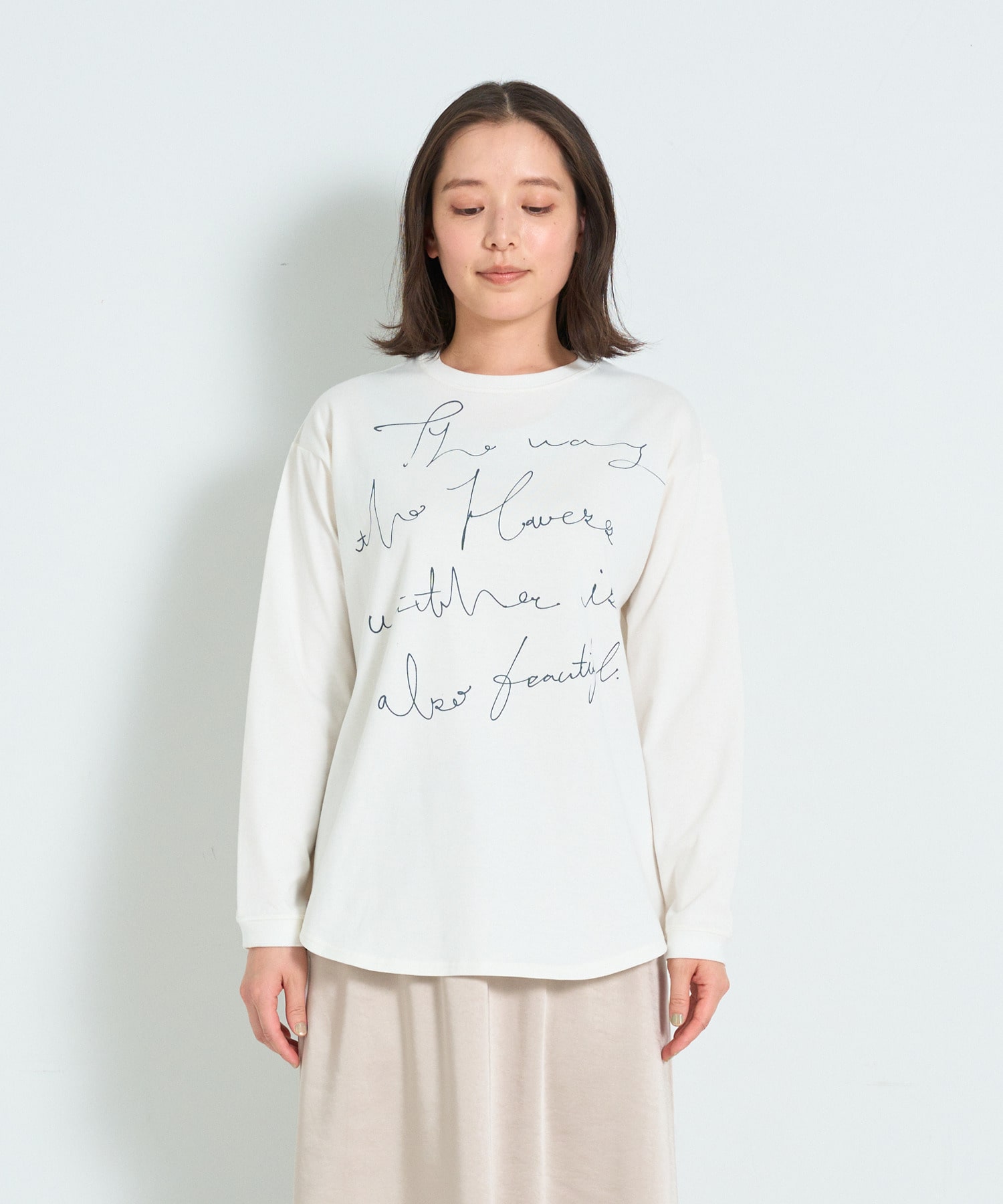 【ADIEU TRISTESSE】heso　ドローイングロングTシャツ 詳細画像 オフホワイト 25