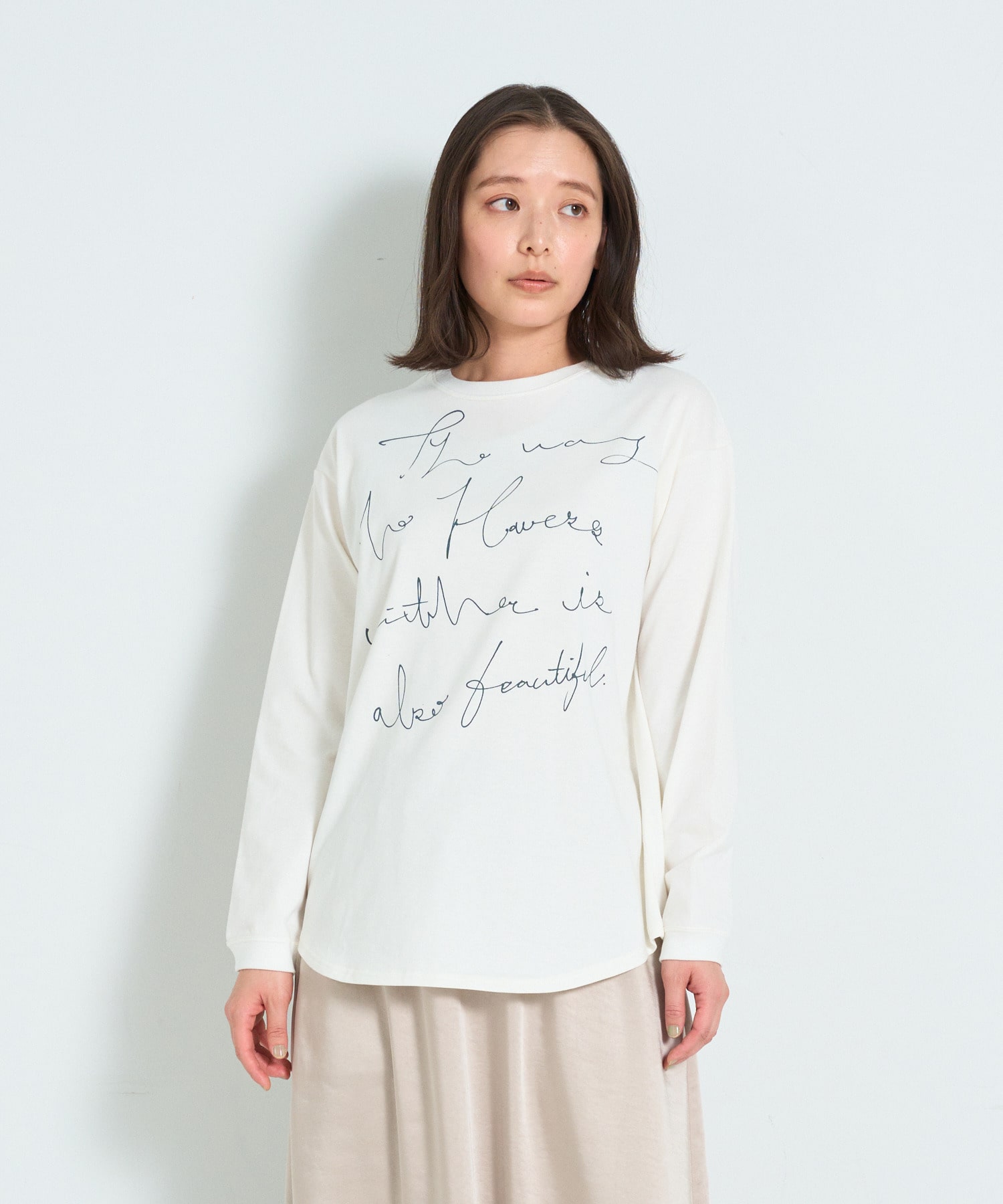 【ADIEU TRISTESSE】heso　ドローイングロングTシャツ 詳細画像 オフホワイト 1