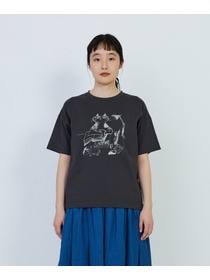 【LOISIR】【アーティストコラボ】LOISIR×TORANEKOBONBONイラストプリントTシャツ 詳細画像 チャコールグレー 22