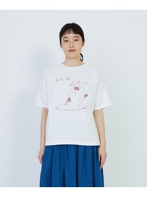 【LOISIR】【アーティストコラボ】LOISIR×TORANEKOBONBONイラストプリントTシャツ 詳細画像 チャコールグレー 5