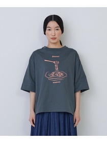 【congés payés】ミールプリントTシャツ 詳細画像 ブル－グレ－ 10