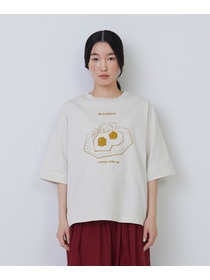 【congés payés】ミールプリントTシャツ 詳細画像 ブル－グレ－ 4