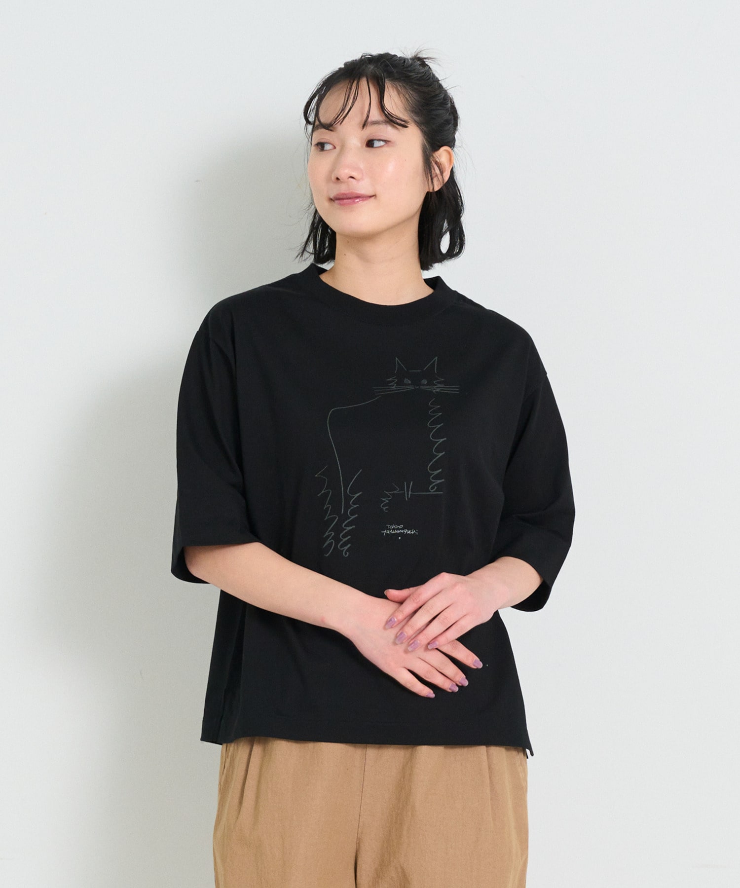 【congés payés】ichiro yamaguchi.半袖Tシャツ 詳細画像 ブラック 1