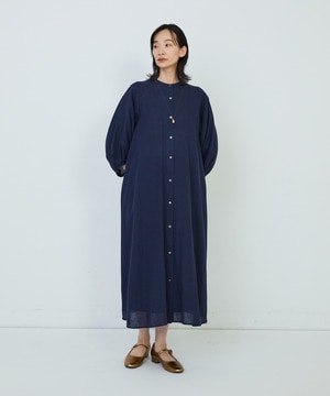 【ADIEU TRISTESSE】コットンリネンAラインワンピース 詳細画像 ネイビー 1