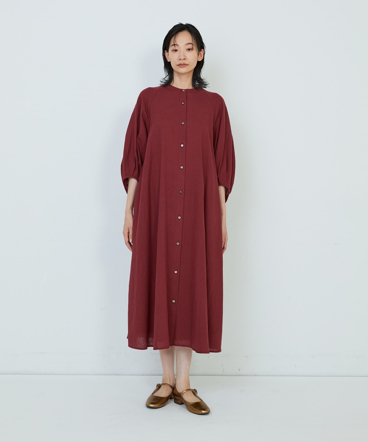 【ADIEU TRISTESSE】コットンリネンAラインワンピース 詳細画像 レッド 10