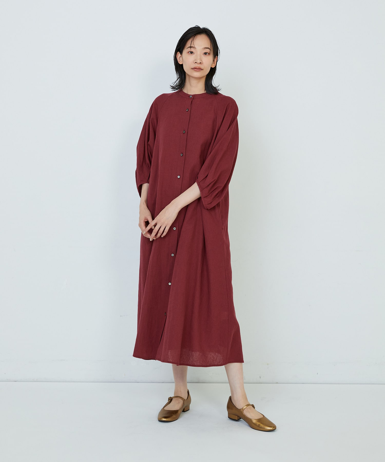 【ADIEU TRISTESSE】コットンリネンAラインワンピース 詳細画像 レッド 7