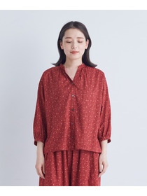 【ADIEU TRISTESSE】リーフプリントブラウス 詳細画像 ネイビー系 5