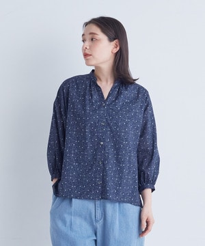 【ADIEU TRISTESSE】リーフプリントブラウス 詳細画像 ネイビー系 1